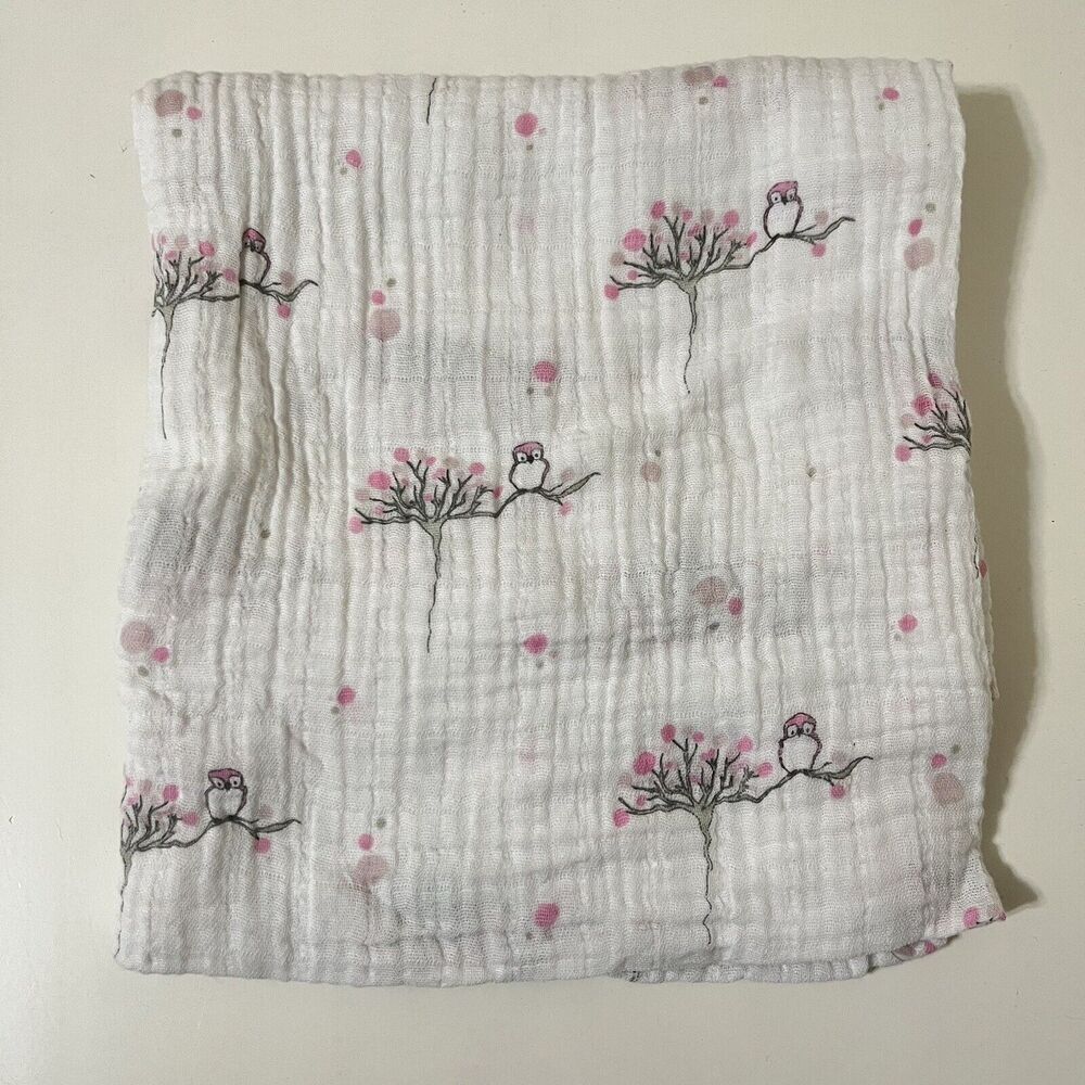 Aden + Anais For The Birds Owl Baby Classic Swaddle Blanket Lovey Muslin Cotton